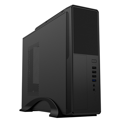 CiT S014C Black Slim Micro ATX/ITX Desktop Case with 300W Power Supply