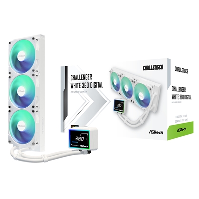 ASRock Challenger 360 Digital White AIO Liquid CPU Cooler