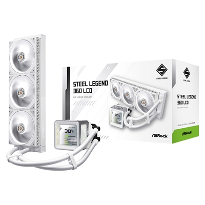 ASRock Steel Legend 360 LCD White AIO Liquid CPU Cooler