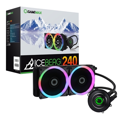 GameMax Iceburg 240mm ARGB Liquid AIO CPU Cooler with Double 120mm Fans