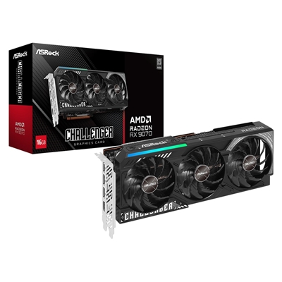 ASRock AMD Radeon RX 9070 Challenger OC 16GB GDDR6 Graphics Card