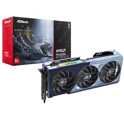 ASRock AMD Radeon RX 9070 XT Monster Hunter Wilds Edition 16GB GDDR6 Graphics Card