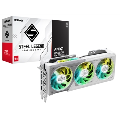 ASRock AMD Radeon RX 9070 XT Steel Legend 16GB GDDR6 Graphics Card