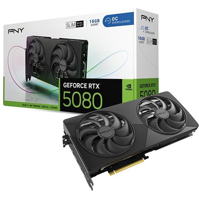 PNY NVIDIA GEFORCE RTX 5080 SLIM OC 16GB GDDR7 Graphics Card