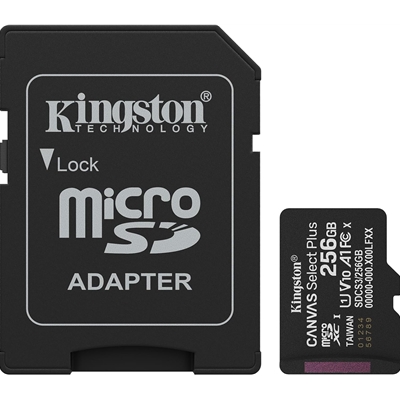 Kingston Canvas Select Plus 256GB Micro SD  Claad 10 UHS-I Flash Card
